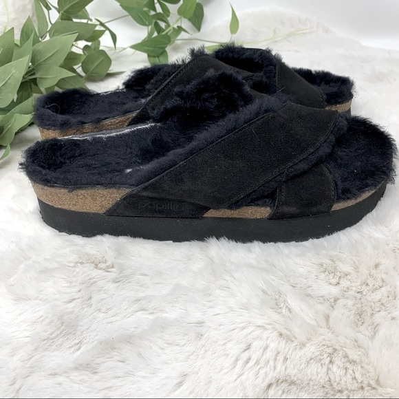 Birkenstock Platform Daytona Leather Sandals 39 8 - 8.5 fur Birkenstock slides - Picture 8 of 12